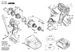 Bosch 3 601 JG5 200 Gdx 18V-180 Impact Wrench 18 V / Eu Spare Parts